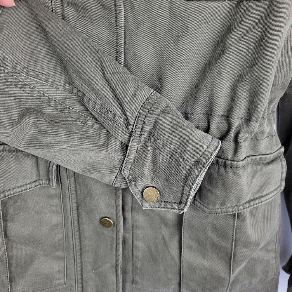 LUCKY BRAND Jacket Coat Green Utility Size S Military Hood Fully Lined - Picture 9 of 17